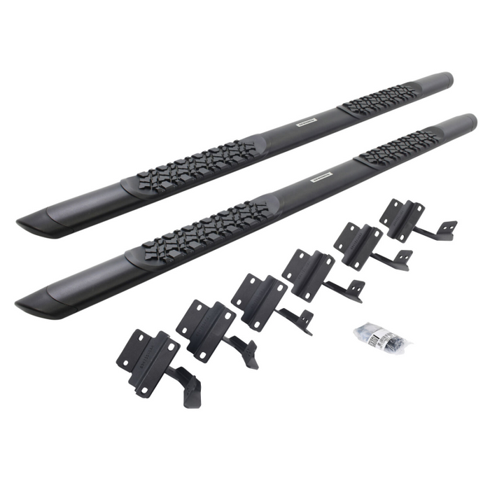 Go Rhino V-Series V3 Aluminum Step Nerf Bars and Mounting Brackets Kit Textured Black Model V3415587T
