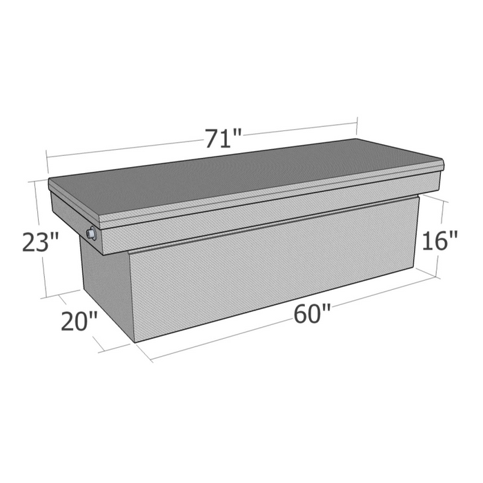 Brute Crossover Tool Box Single Lid Bright Aluminum Full Size Extra Deep Model RB123FL