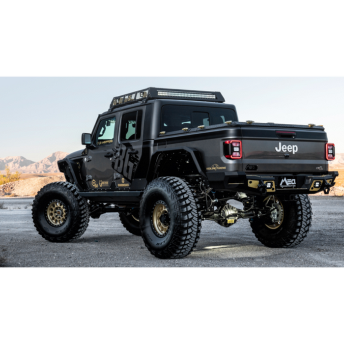 Bodyguard Gladiator Rear Bumper Full Width Sensor Cutouts Reverse Light Cutouts Bare Metal Model 53101B