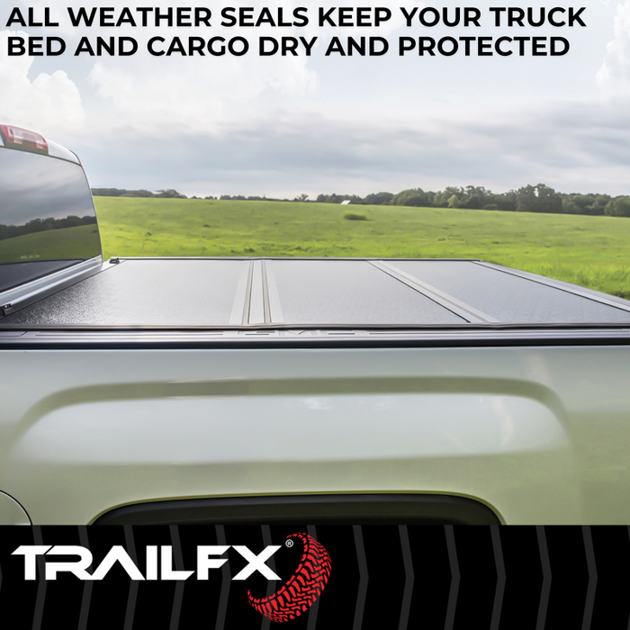 TrailFX Hard Bi-Fold Tonneau Cover Low Profile Black Plastic Model TFX1534