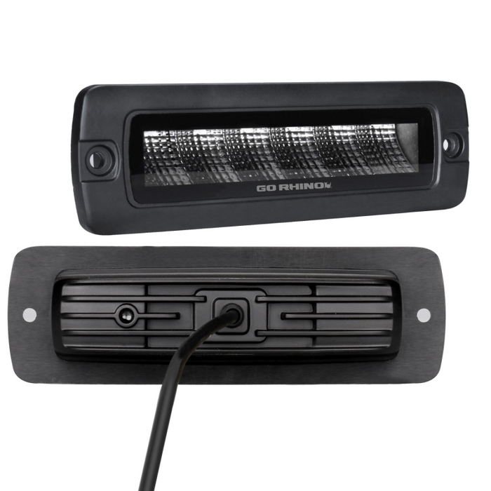 Go Rhino Blackout Series SIXLINE 6-LED Spot Lights with Flush Mount Model 750300621SBF