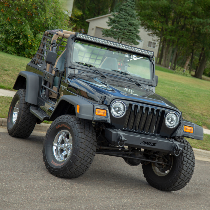 ARIES TrailCrusher Jeep Wrangler TJ Steel Front Bumper, 9.5K Model 2156001