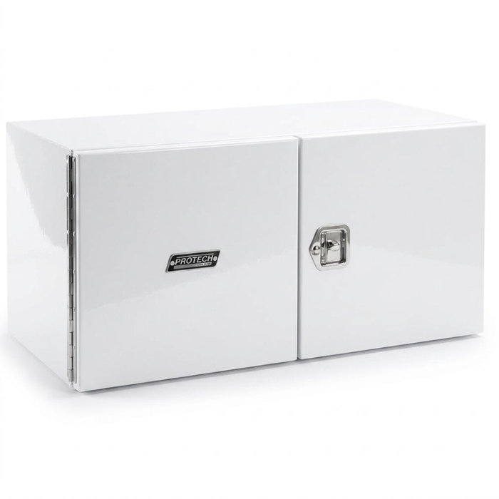 ProTech Underbody/Top Mount Box 18X24X72 Double Barn Door Style R/H White Steel Model 22-2358R-GW