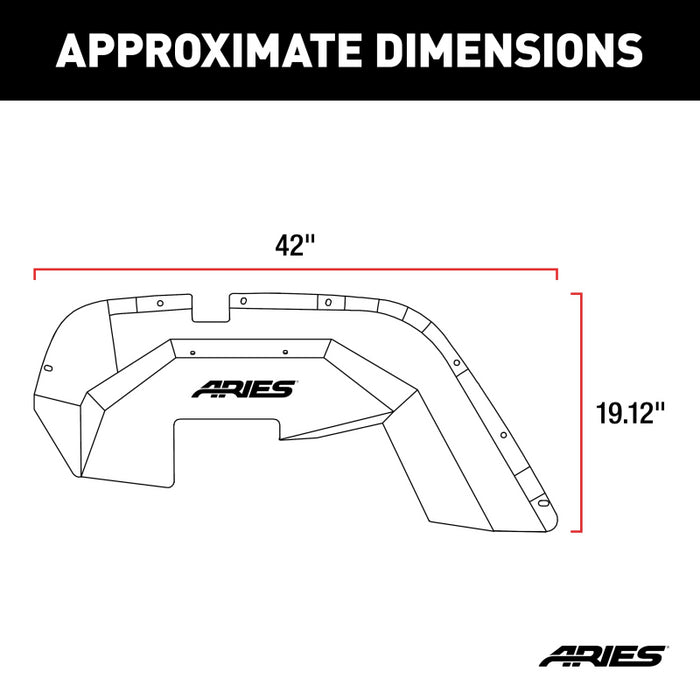ARIES Jeep Wrangler JK Aluminum Front Inner Fender Liners Model 1500350