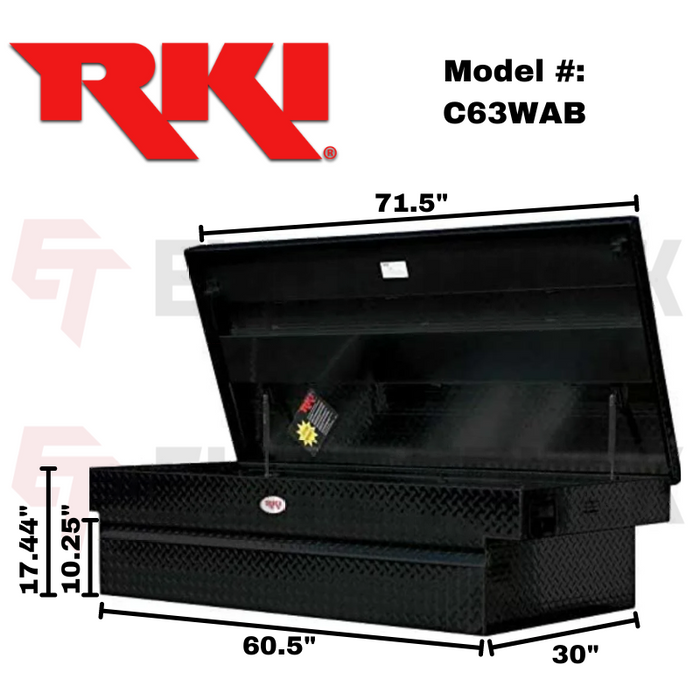 RKI Crossover Truck Tool Box Wide C-Series Matte Black Aluminum Model C63WAB