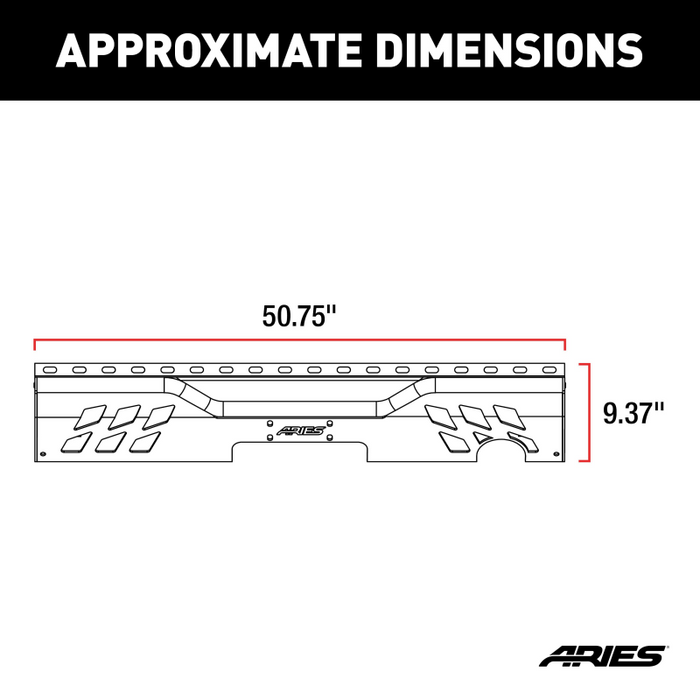 ARIES TrailChaser Jeep Wrangler JK Aluminum Rear Bumper Center Section Model 2081021