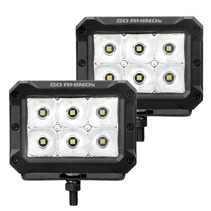 Go Rhino Bright Series 4x3 Rectangular LED Spot Lights Model 753003023SBS