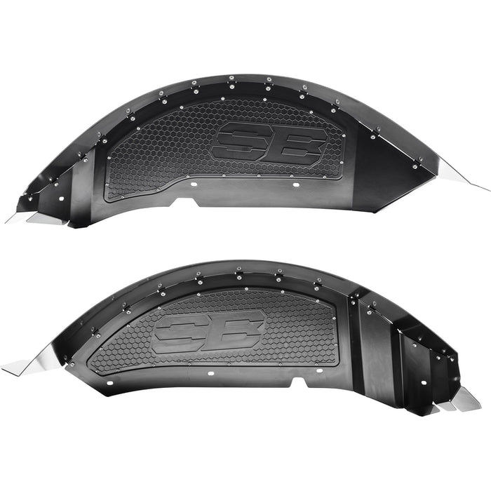 Smittybilt Rear Aluminum Inner Fender Liner Pair - Black (18+ JL/JLU) Model 77986
