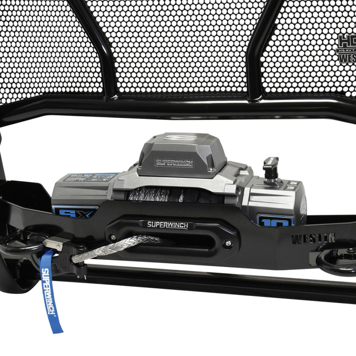 Westin HDX 1-Piece Winch Mount Grille Guard Black Steel Model 57-94065