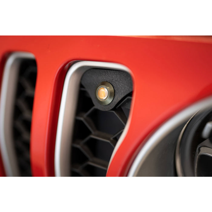 DV8 Offroad 2018-2025 Jeep Wrangler JL JLU Gladiator JT Amber Grille Lights Model GRJL-02