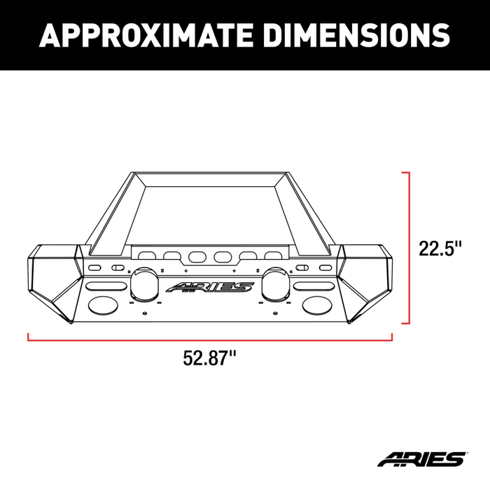ARIES TrailChaser Jeep Wrangler JL, Gladiator Aluminum Front Bumper (Option 2) Model 2082093