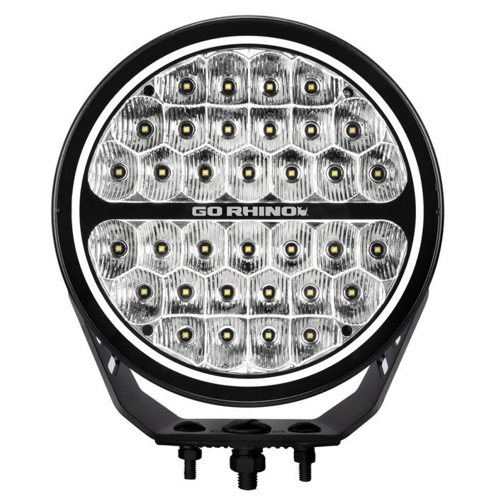 Go Rhino Blackout Series MAXROUND 9" Round LED Driving Light w/Daytime Running Lights Model 751700911DRS