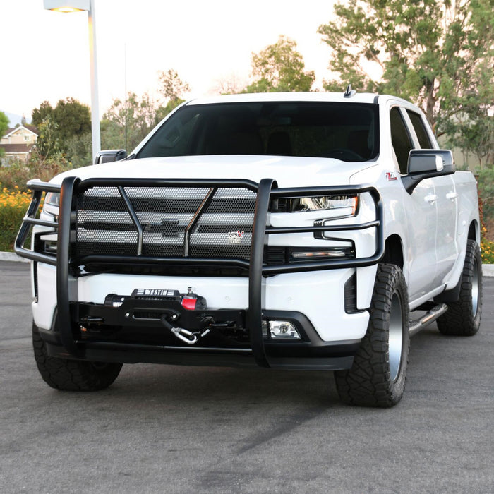 Westin HDX 1-Piece Winch Mount Grille Guard Black Steel Model 57-93955