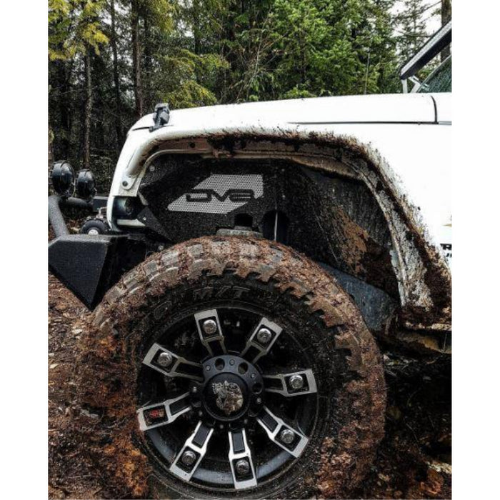 DV8 Offroad 2007-2018 Jeep Wrangler JK JKU Front Inner Fenders Black or Raw Model INFEND-01FB