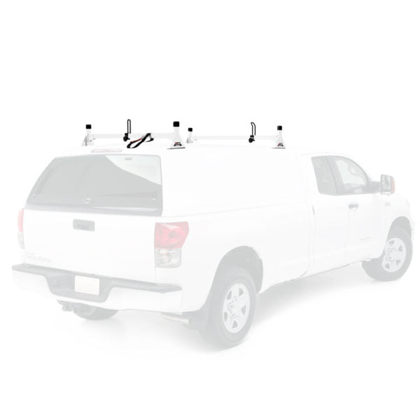 Vantech 2-Bar White Aluminum 42"- 46" (W) Universal Pickup Topper/Cap Ladder Rack System Model H1093W