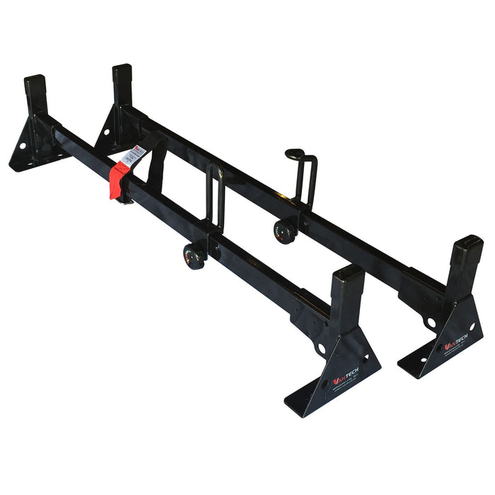 Vantech 2-Bar Black Steel 42"- 46" (W) Universal Pickup Topper/Cap Ladder Rack System Model H1090B