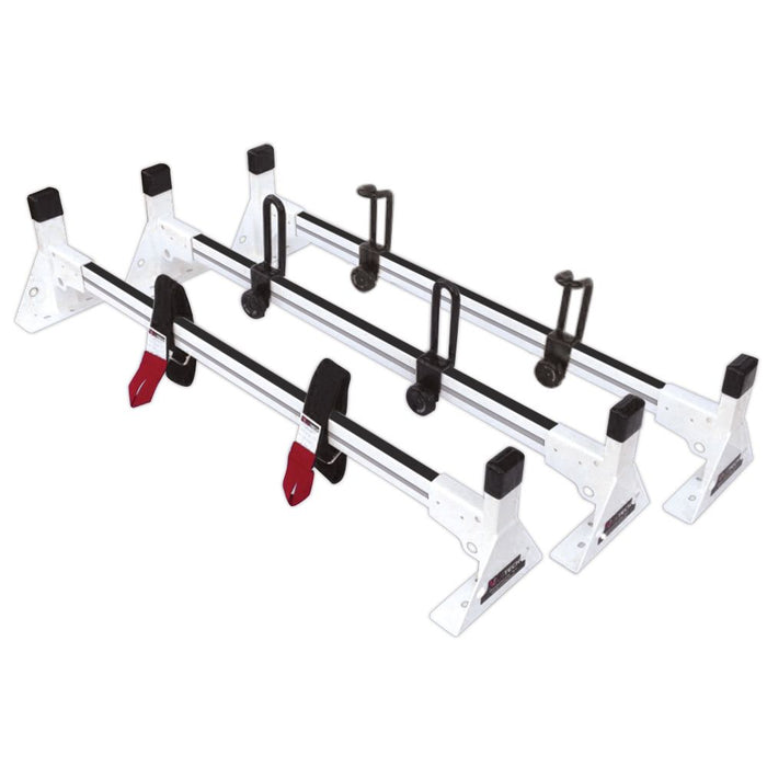 Vantech 3-Bar White Steel Bolt-On Ladder Rack System Nissan NV 2011-current Model H1303W