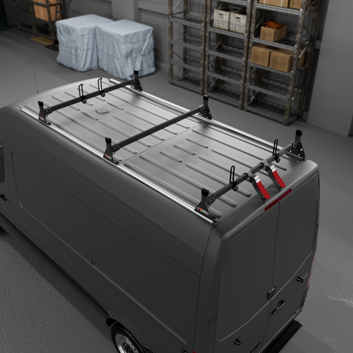 Vantech 3-Bar Black Aluminum Ladder Rack System Mercedes Sprinter 2007-current High Roof Model H2666B