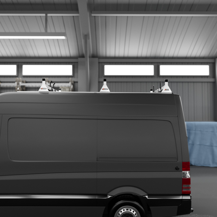 Vantech 3-Bar White Aluminum Ladder Rack System Mercedes Sprinter 2007-current High Roof Model H2666W
