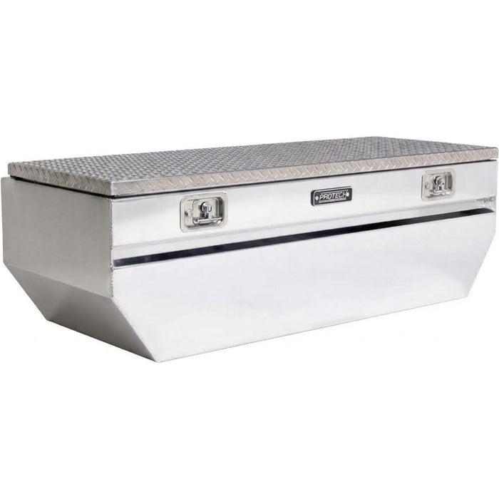 Protech Chest Tool Box - 21X20X62, 20+ Chevy HD 6.5+ Bed Diamond Plate Lid Bright Aluminum Includes Tray Model 54-5420