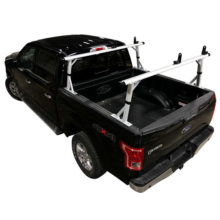 Vantech Heavy Duty 2 Bar Ladder Roof Rack Fits: Truck Toppers/Camper Shell  (Black)
