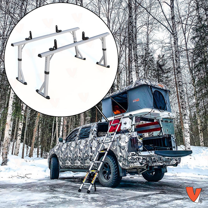 Vantech RAM 1500 / 2500 / 3500 2012-On (Ram Box Model Only) Silver Aluminum 55" Ladder Rack System Factory Track Model P3510S
