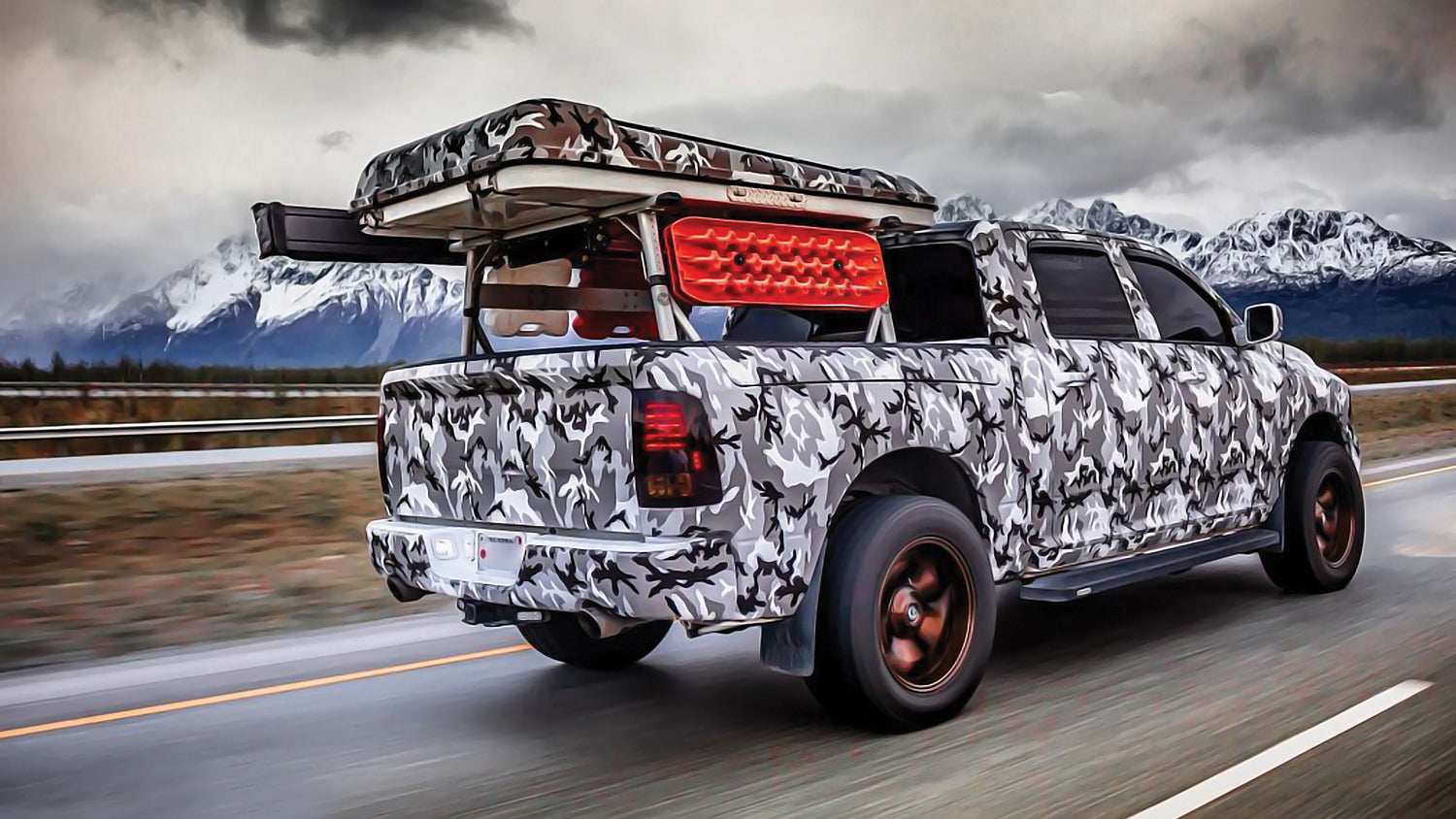 Universal Topper Rack Vantech 2-Bar Black Steel 42