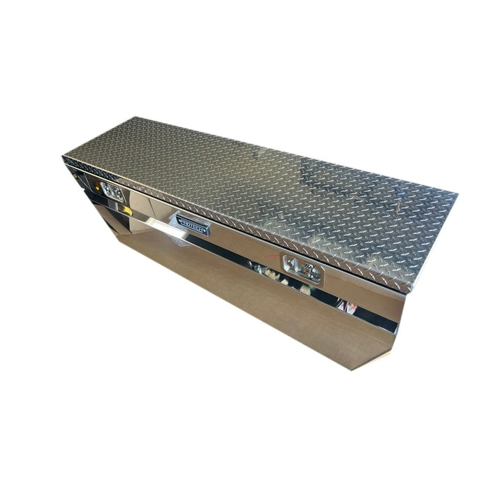 Protech Chest Tool Box - 21X20X62, 20+ Chevy HD 6.5+ Bed Diamond Plate Lid Bright Aluminum Includes Tray Model 54-5420