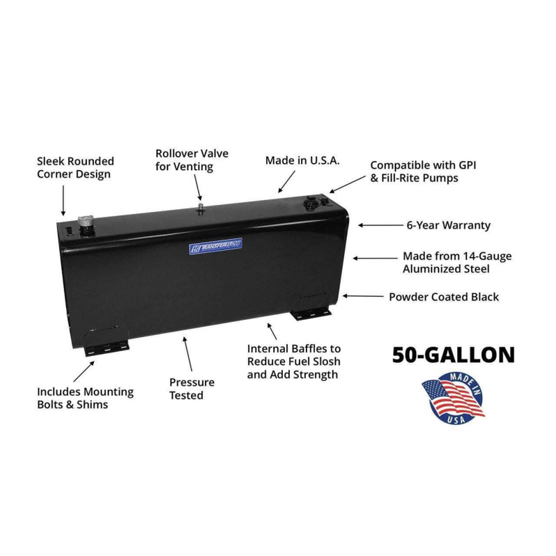 Transfer Flow 50 Gallon Diesel Refueling Transfer Tank Black Powder Co ...