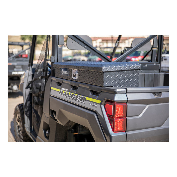 UWS Matte Black Aluminum UTV Side Tool Box - Polaris Ranger Model UTV-SM33-MB