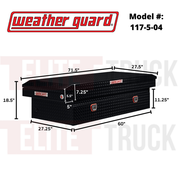 Weather Guard Crossover Tool Box Gloss Black Aluminum Extra Wide Model #117-5-04