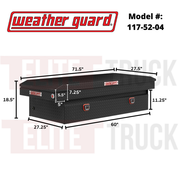 Weather Guard Crossover Tool Box Textured Matte Black Aluminum Extra Wide Model # 117-52-03