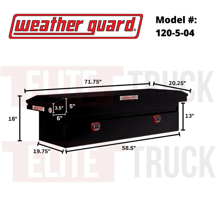 Weather Guard Crossover Tool Box Gloss Black Steel Full Size Low Profile Model # 120-5-04