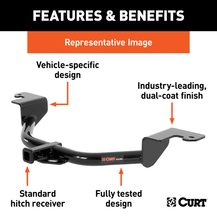 CURT Class 2 Trailer Hitch, 1-1/4-Inch Receiver, Fits Select Jeep Compass, Patriot Model 12057
