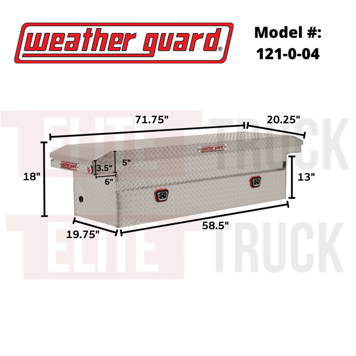 Weather Guard Crossover Tool Box Bright Aluminum Full Size Low Profile Model # 121-0-04