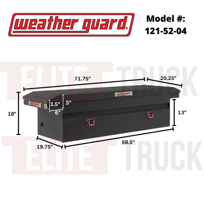 Weather Guard Crossover Tool Box Textured Matte Black Aluminum Full Size Low Profile Model # 121-52-03
