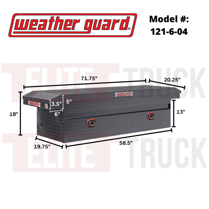 Weather Guard Crossover Tool Box Gray Aluminum Full Size Low Profile Model #121-6-03
