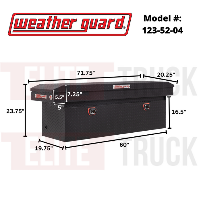 Weather Guard Crossover Tool Box Textured Matte Black Aluminum Full Size Deep Model # 123-52-03