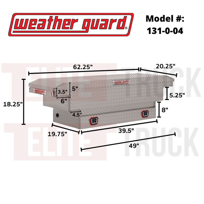 Weather Guard Crossover Tool Box Bright Aluminum Low Profile Compact Model # 131-0-03