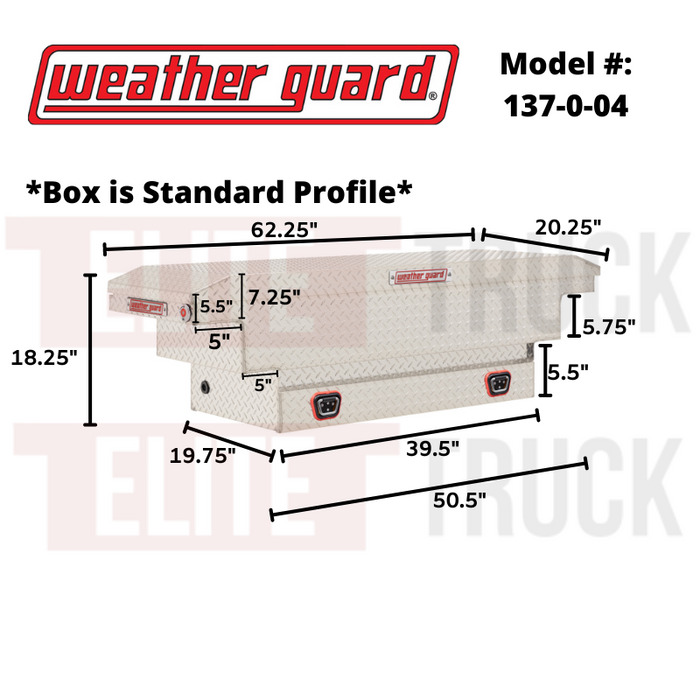 Weather Guard Crossover Tool Box Bright Aluminum Midsize Deep Model # 137-0-04
