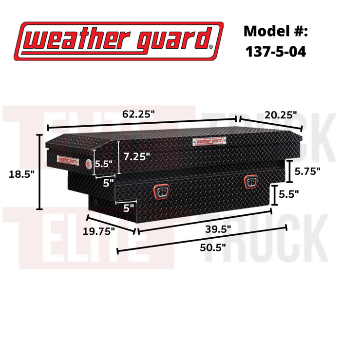 Weather Guard Crossover Tool Box Gloss Black Aluminum Compact Deep Model # 137-5-03