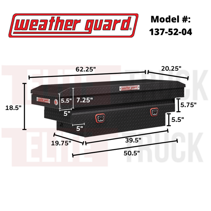 Weather Guard Crossover Tool Box Textured Matte Black Aluminum Compact Deep Model # 137-52-03