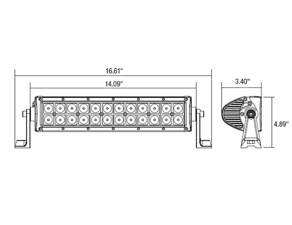 Buyers Products Model 14 Inch 6480 Lumen LED Combination Spot-Flood Light Bar Model 1492161