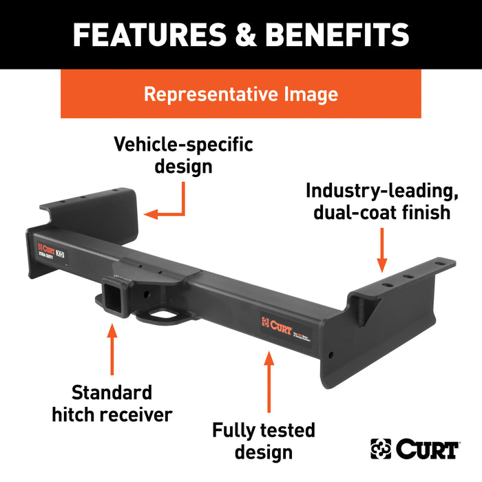 CURT Xtra Duty Class 5 Trailer Hitch, 2-In Receiver, Compatible with Select Chevrolet Silverado, GMC Sierra 1500 Model 15307