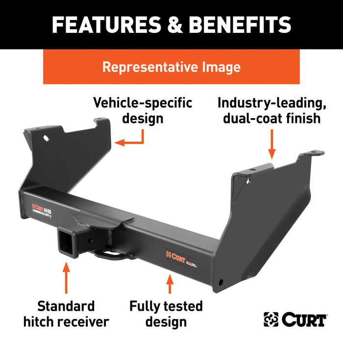 CURT Commercial Duty Class 5 Trailer Hitch, 2-1/2-Inch Receiver, Compatible with Select Chevrolet Silverado, GMC Sierra, Dodge, Ram Trucks Model 15800