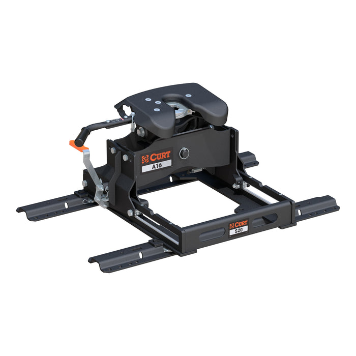 CURT A16 5th Wheel Slider Hitch with Base Rails for Short Bed Trucks, 16,000 lbs Model 16053