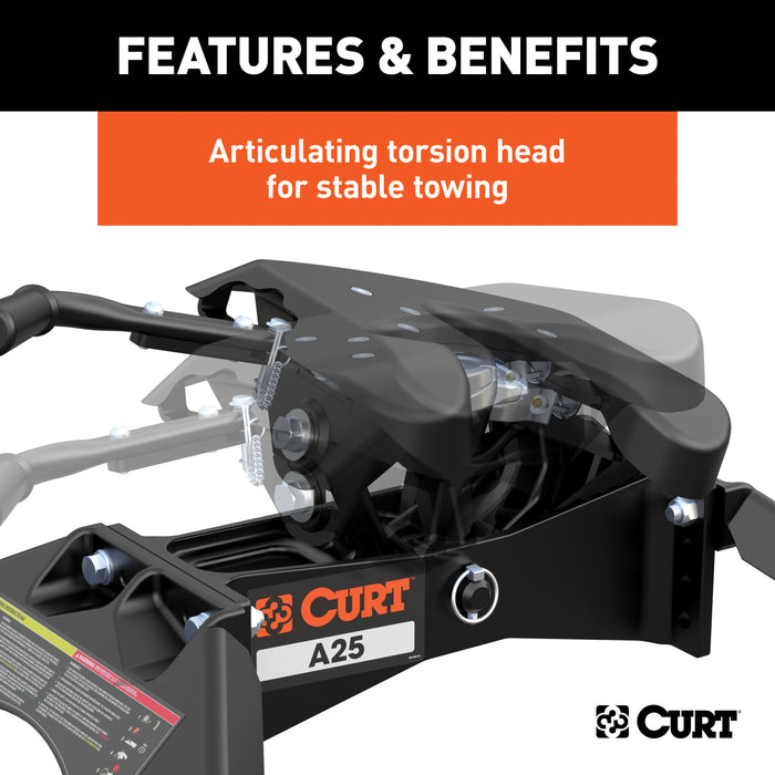 CURT A25 5th Wheel Hitch, 25,000 lbs Model 16180