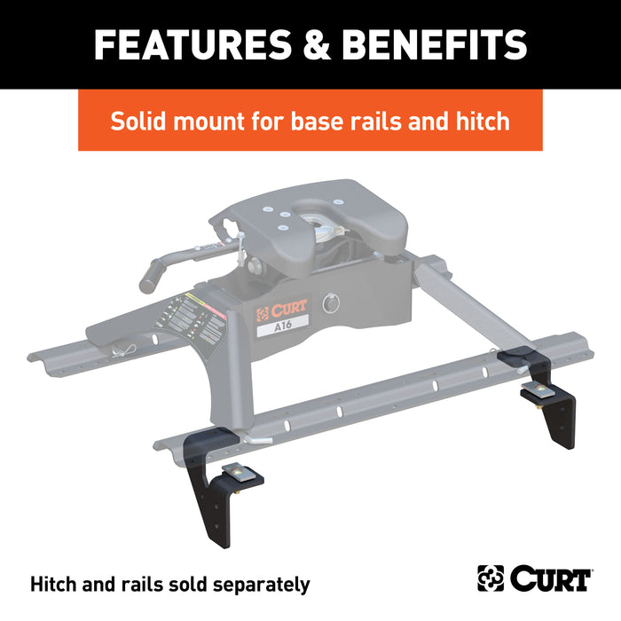 CURT 5th Wheel Installation Kit, Select Dodge Ram 2500, 3500, No Cab Chassis, Additional Brackets Required Model 16301