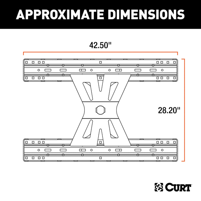 CURT X5 Gooseneck to 5th Wheel Adapter for B& W Hitches, Industry-Standard Base Rails, 20,000 lbs Model 16310