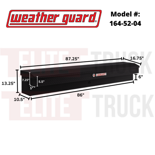 Weather Guard Side Mount Tool Box Textured Matte Black Aluminum